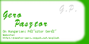 gero pasztor business card